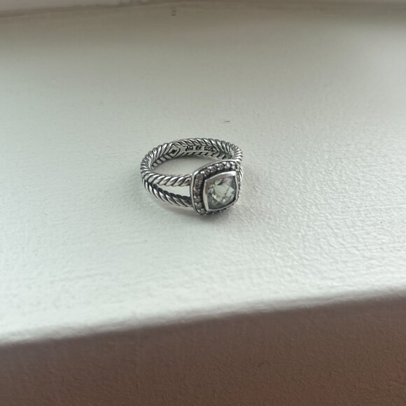 David Yurman Prasiolite Diamond and 925 Sterling Silver Ring - Picture 13 of 13